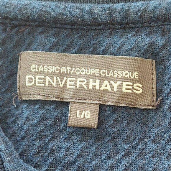 Denver Hayes Classic Fit Navy Patterned Polo Golf Shirt Men's Size Large - Picture 7 of 10